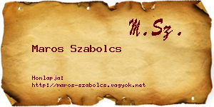 Maros Szabolcs névjegykártya