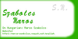 szabolcs maros business card